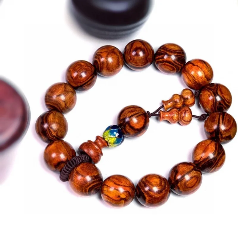 

Браслет Hainan Huanghuali 1.5 Ghost Face -to-Eye из старых деревянных бусин для мужчин и женщин