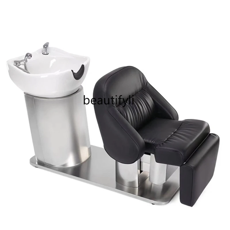 

Simple Shampoo Chair Beauty and Hairdressing Electric Flushing Barber Shop Automatic Head Therapy Bed