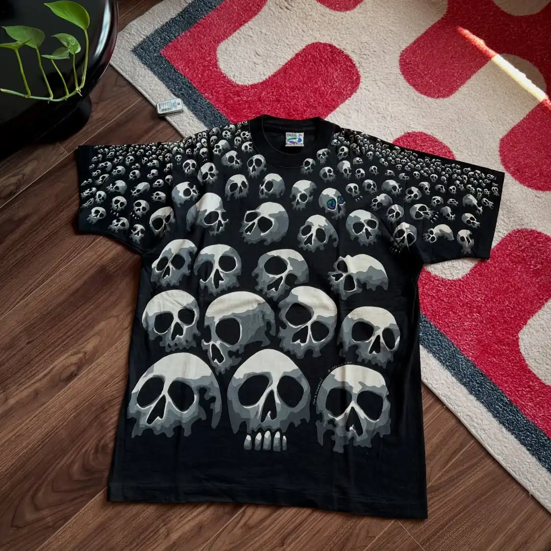 Liquid Blue Chris Pinkerton Skull Graphic T Shirts Y2k Tops Oversized T Shirt Pro Choice Harajuku Streetwear 90s Men Clothing