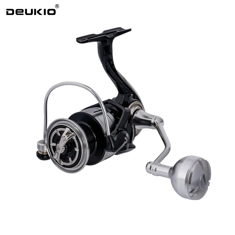 DEUKIO Angelrolle, Metallkugelknopf, Spinnrollen, 3 + 1BB, 5,2:1, maximale Zugkraft, 15 kg, wasserdichte Rollen für Salzwasser und Süßwasser