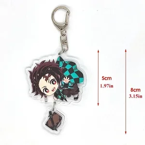 Demon Slayer Anime Keychain, Tanjirou, Kamado, Nezuko, Tomioka, Giyuu, Kimetsu nicht Yaiba, Acryl -Schlüsselbund, lustig, schön 6 Hauptverkäufe Tanjiro Kamado Ohrringe - №4