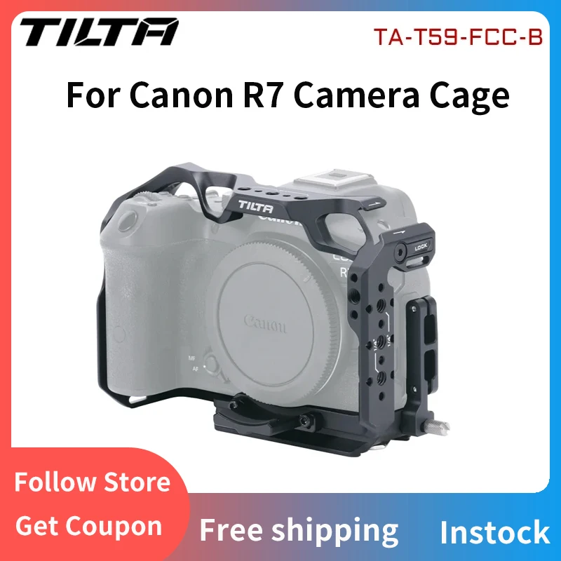 

TILTA TA-T59-B-B for Canon R7 RIG Fuselage Protective Full Camera Cage Protective Frame Cold Shoe Mount 1/4" Arca