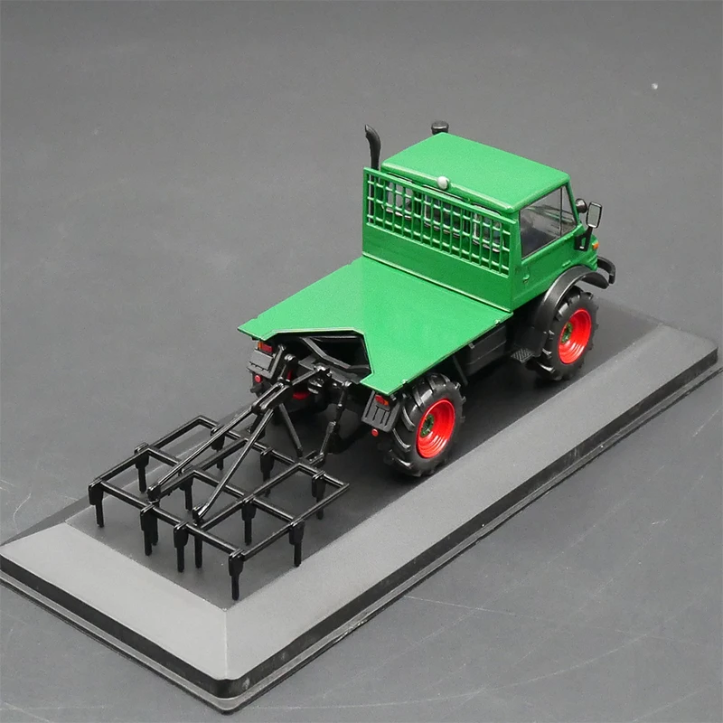 1:43 Scale Benz Unimog 406 1977 Farm Tractor Alloy Classic Cultivator Model Toy Metal Collectible Display Scene Ornaments Green