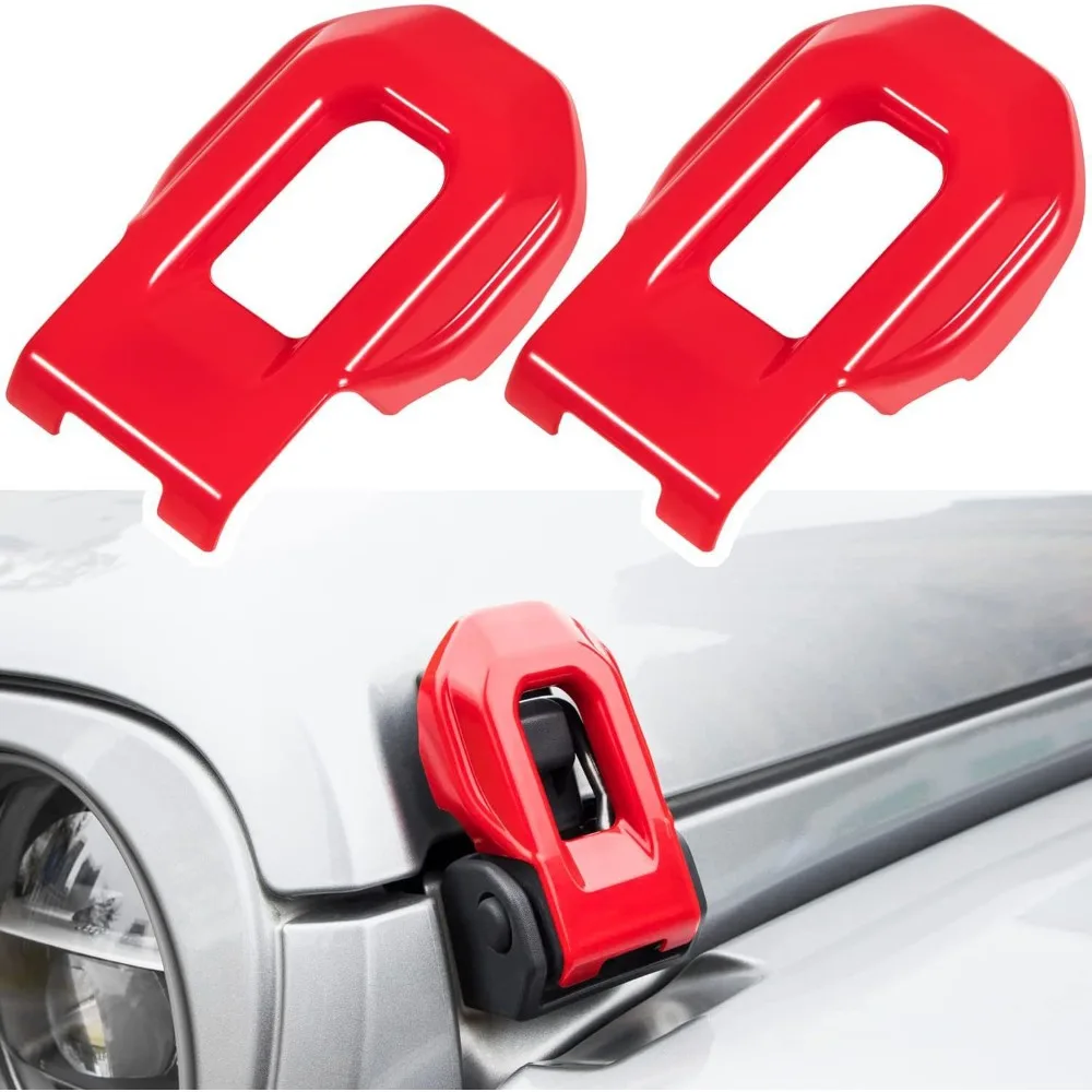 Fit for Jeep Wrangler JL(18-22) Hood Catch Lock Decor Cover, Engine Hood Latch Protective Trim Exterior Mod Parts