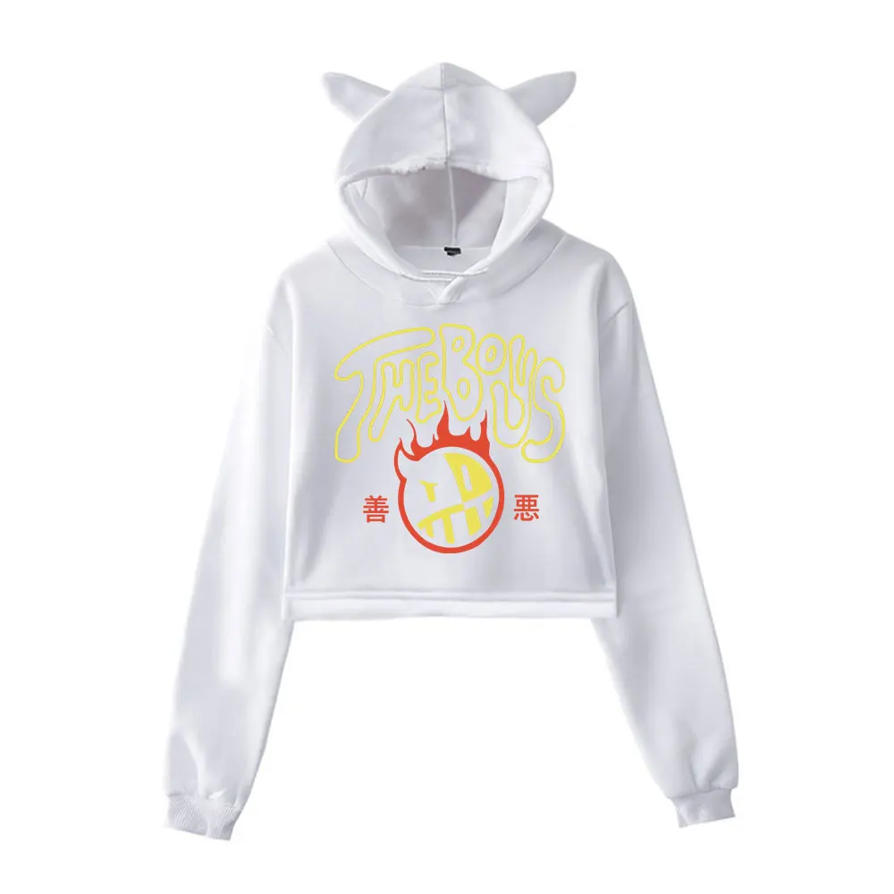 JoshDub The Boys Good vs Evil Merch Streetwear logo Pullover Hoodie Merch Hoodies Sweatshirts for Girls Cat Ear Crop