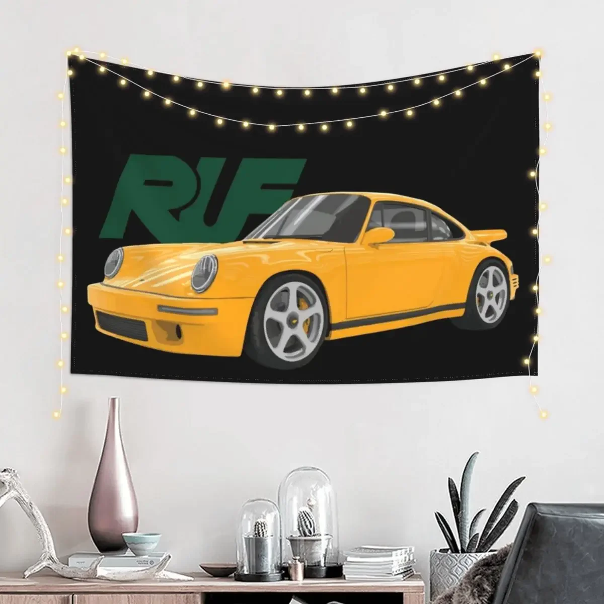 Ruf CTR high performance sports car German automobile YELLOW BIRD Tapestry Wall Decoration Items Decorations For Room Tapestry