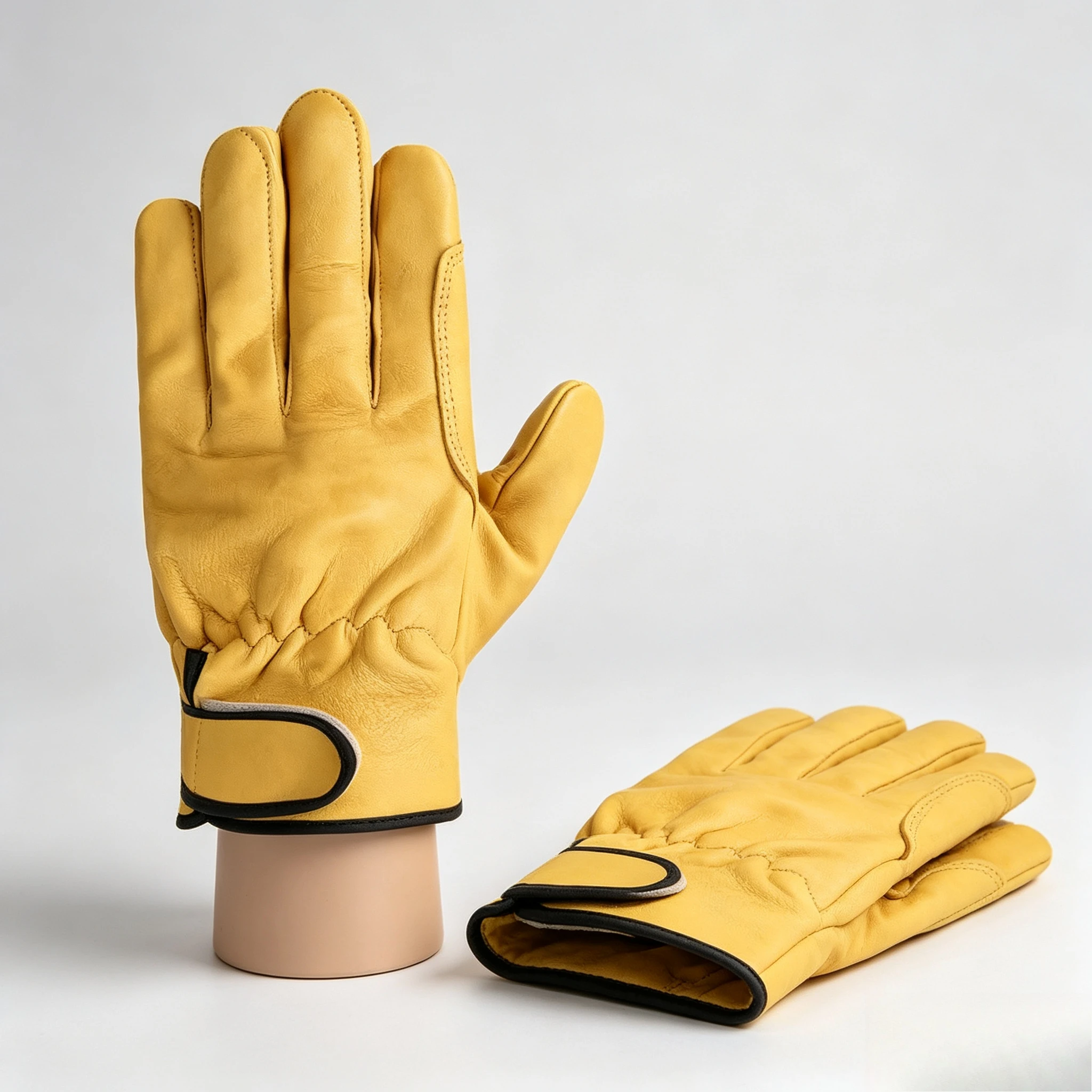 Cowhide Leather Work Gloves Wear‑Resistant Heavy‑Duty Gloves for Garden Yard Work Motorcycle Driving Sports Outdoor Manual Tasks