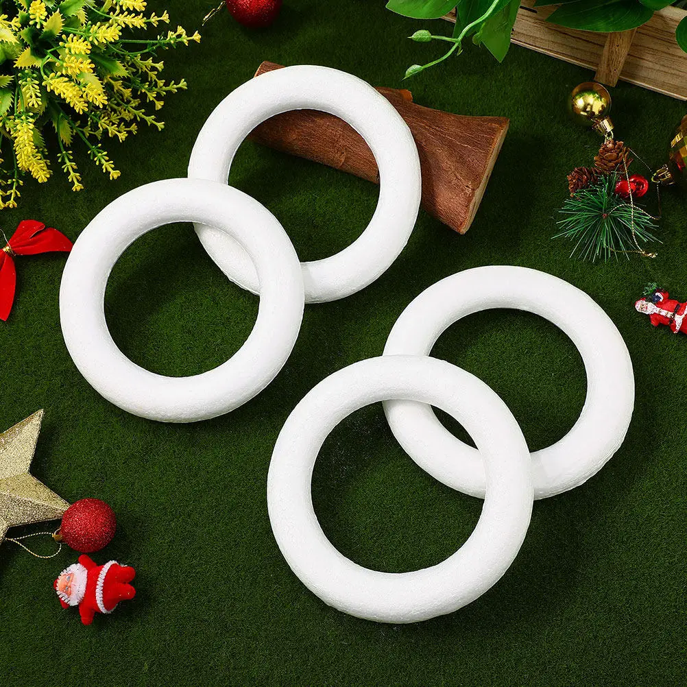 10Pcs Foam Wreath Forms DIY Craft Circles Unfinished Blank Decor Rings for Wedding Party Christmas Festivals Wreath Making Kit
