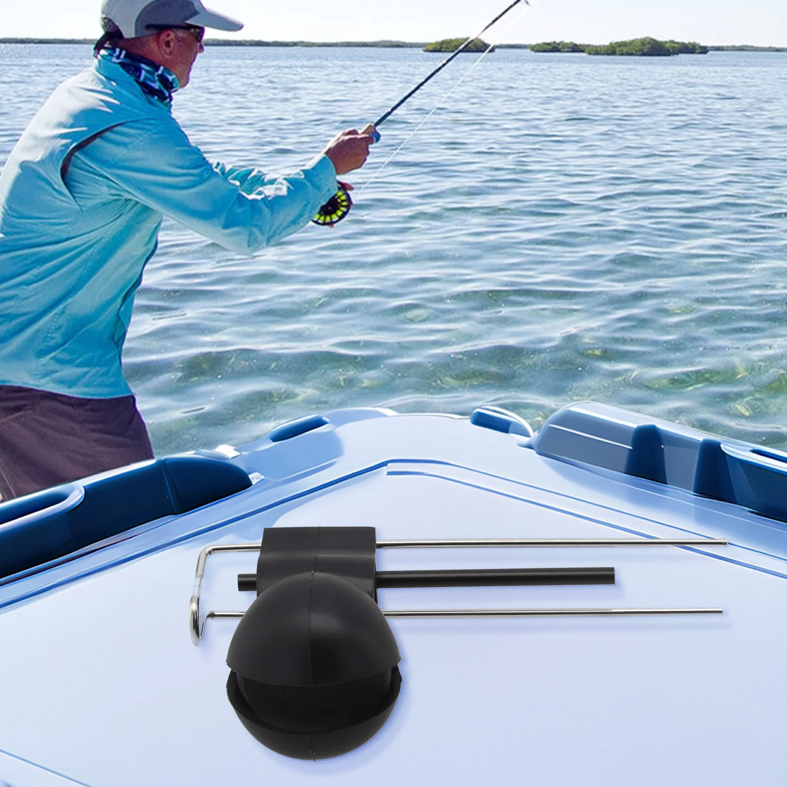Afbeelding 4: Visreizen Fishfinder-beugel Anti-hangbeugel Lichtgewicht ontwerp Metaal en siliconen constructie Compact formaat