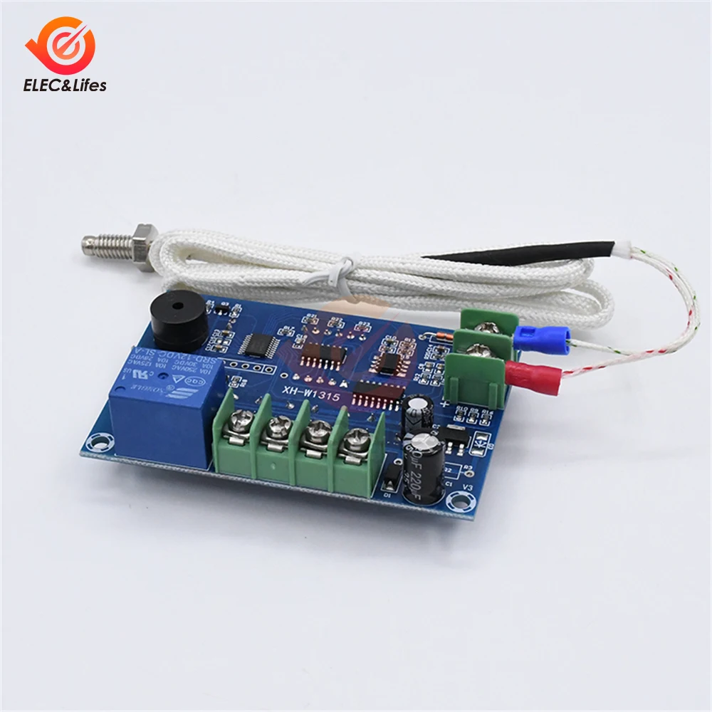 W1315 DC 12V AC 220V high temperature LED digital thermostat K type thermocouple high temperature controller -30~ 999 degrees