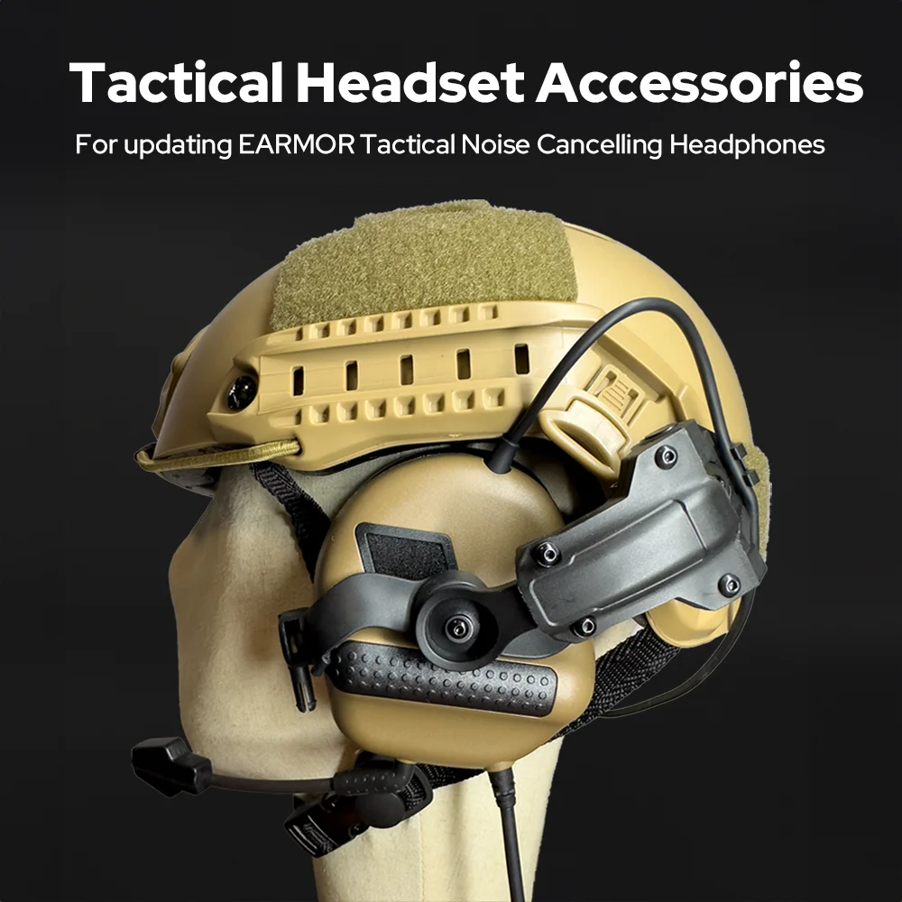 Helmet Rail Adapter Headset Bracket Kit Multi-angle Rotation  Fit OPS Core ARC and Team Wendy M-LOK Rail Headphone Mount