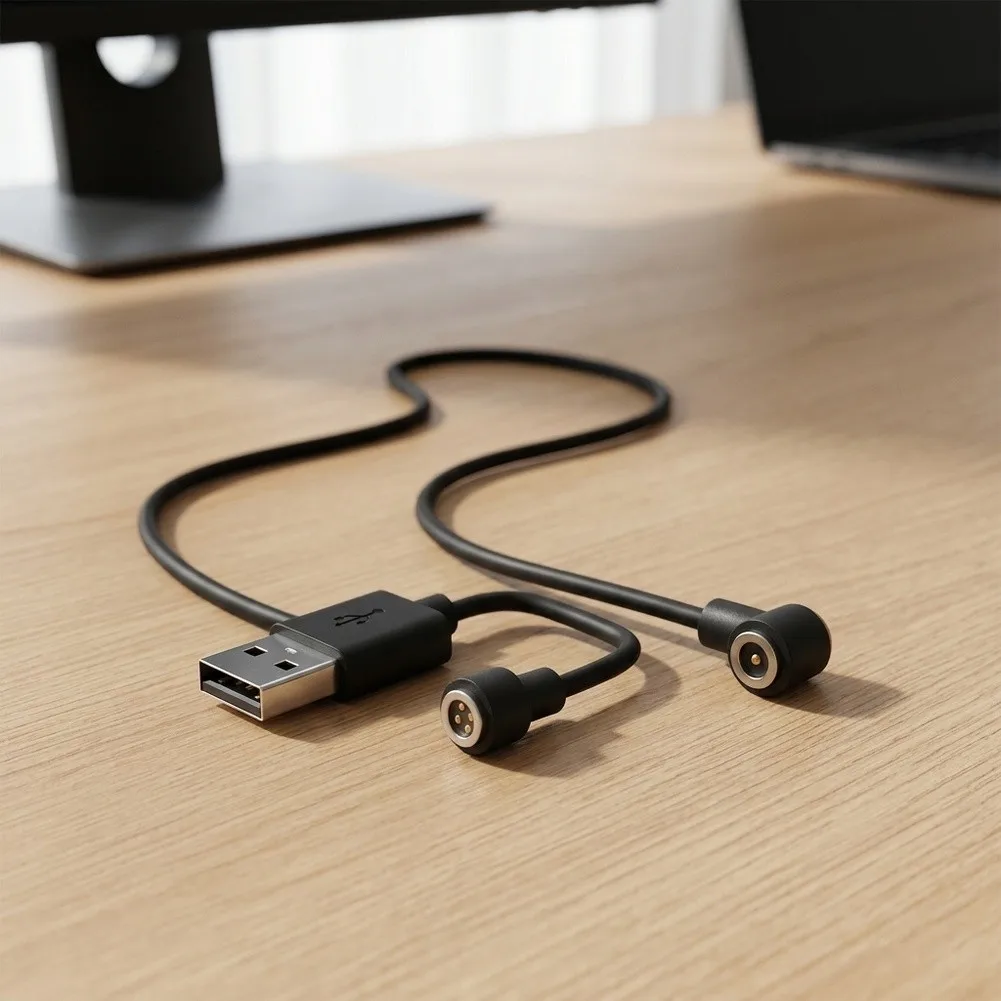 Magnetic Charging Cable 2 Pack for Smart Ring with 4.0mm Round Connector to Support Power Transmission and Portability