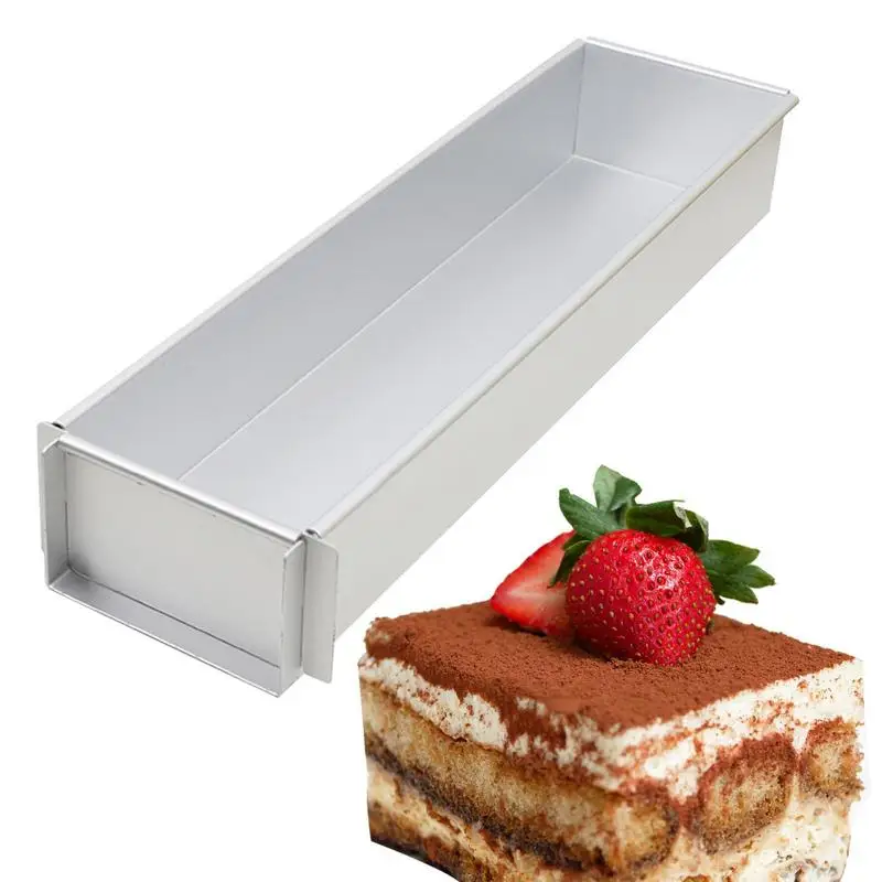 Molde de pastel de Tiramisú, molde de Mousse de Tiramisú de aluminio antiadherente Rectangular extraíble, molde fijo para hornear antiadherente para tarta de queso