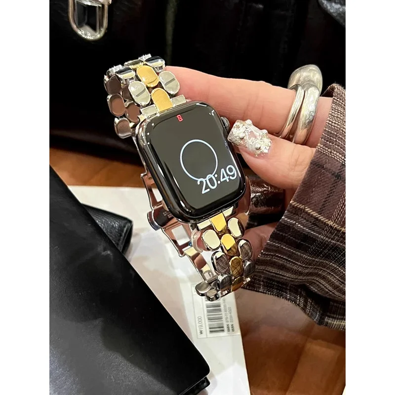 

Luxury Stainless Steel Band For iWatch Ultra 10 9 8 7 SE 6 5 Metal Bracelet Strap For Apple Watch 38mm 40 41mm 42 45mm 46mm 49mm