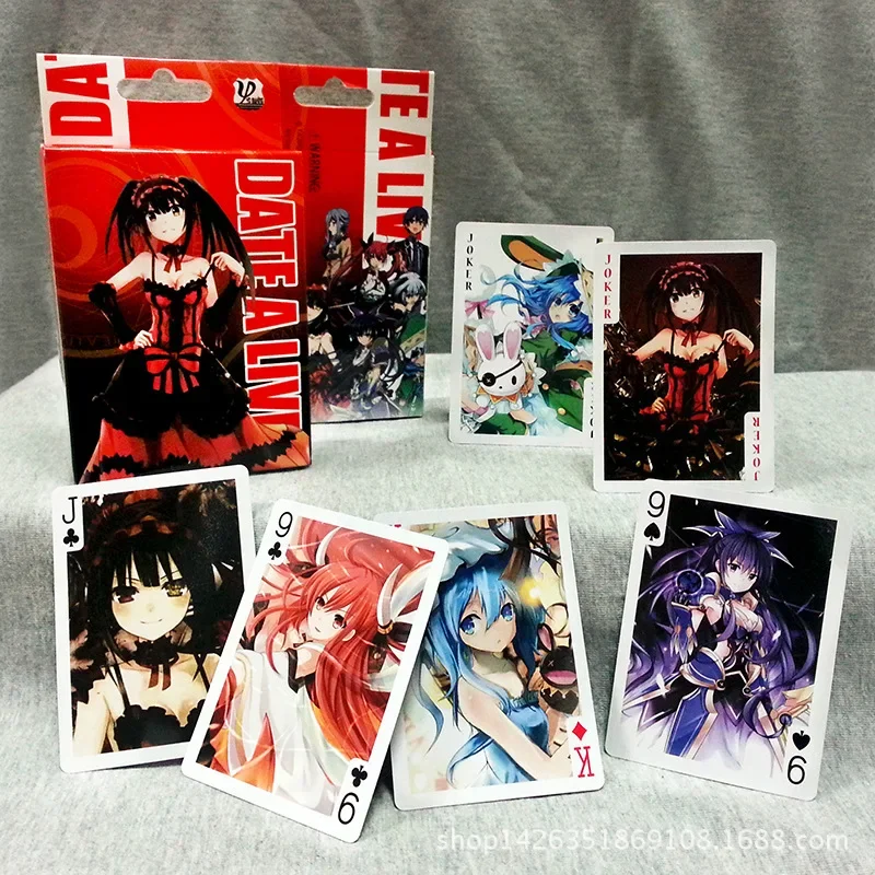 54 pz carte Anime cartoon Date A Live Tokisaki Kurumi Nightmare Cosplay Carte da gioco da tavolo Copertina rigida poker giocattolo regalo con scatola