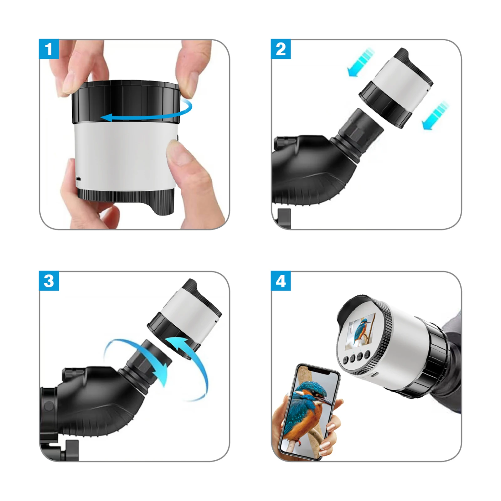 Optischer Okularrekorder mit 2K HD-Video- und WiFi-Teleskopkamera, Okular, digitales Okular für astronomisches Teleskop