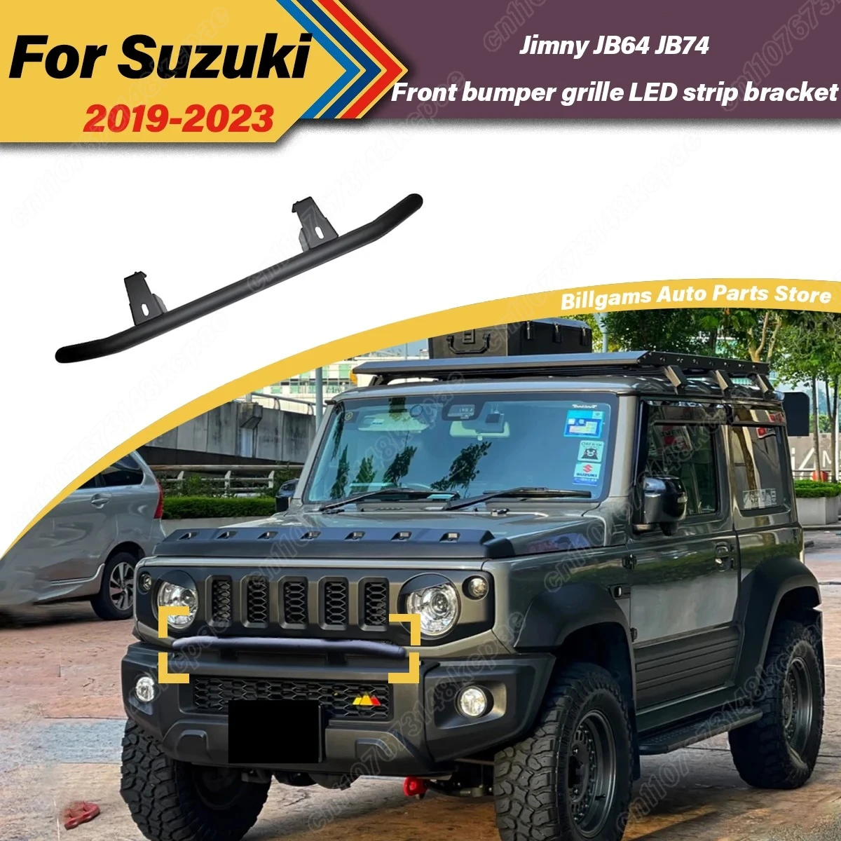 

For Suzuki Jimny JB64 JB74 2019 2020 2021 2022 2023 Automobile Front Bumper Grille LED Strip Bracket Decoration Accessories Kit