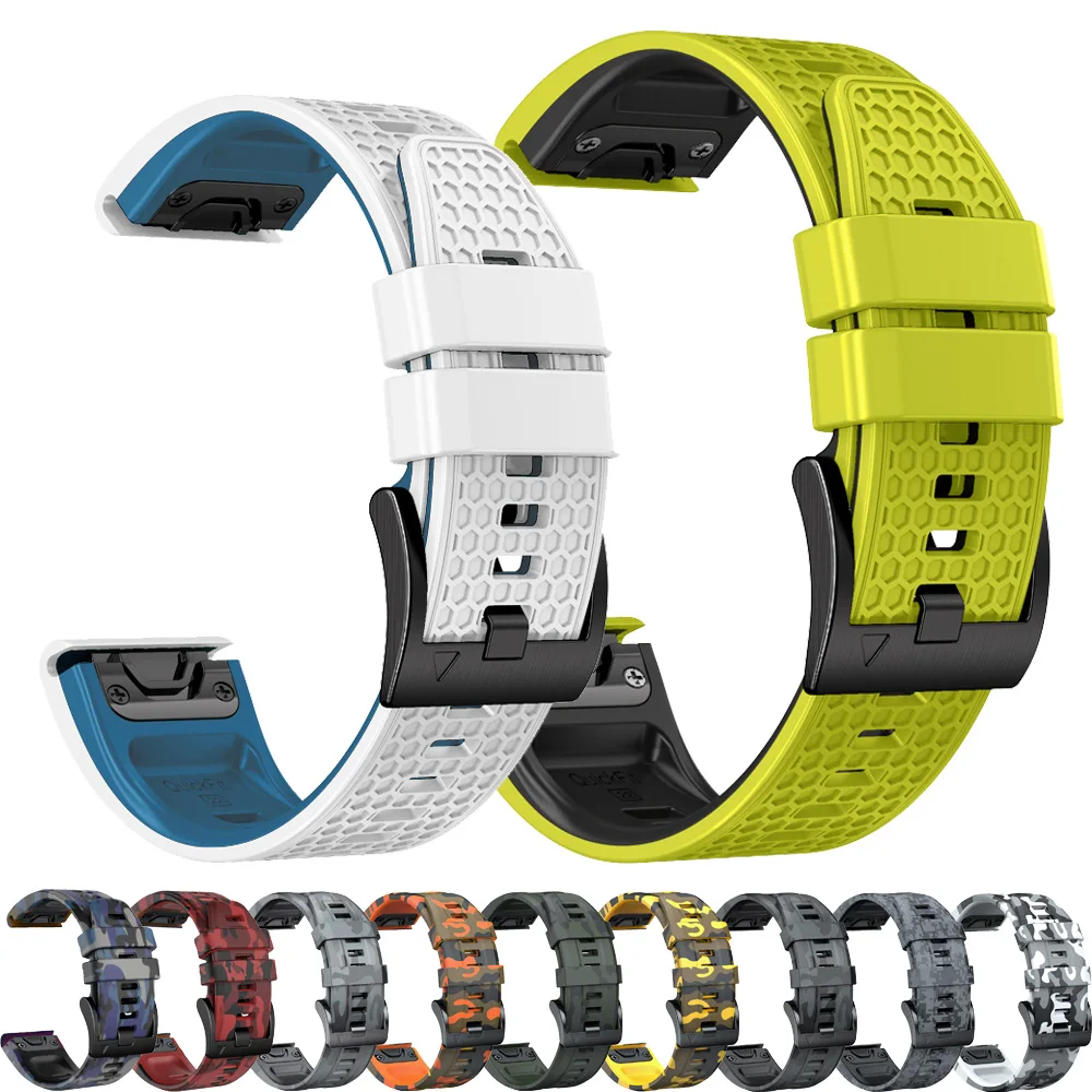 

26/22mm Sport Silicone WatchBand Strap For Garmin Fenix 7X 6 6XPro 5X 5plus Easyfit Wriststrap Fenix 3 HR Enduro 3 Quick Release