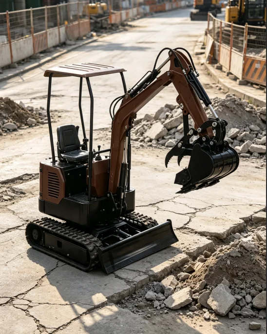 Small Mini Excavator 0.8t 1t 2t Ton Crawler Digger, EPA Compliant Diesel Engine for Orchard Planting Pit Digging Garden