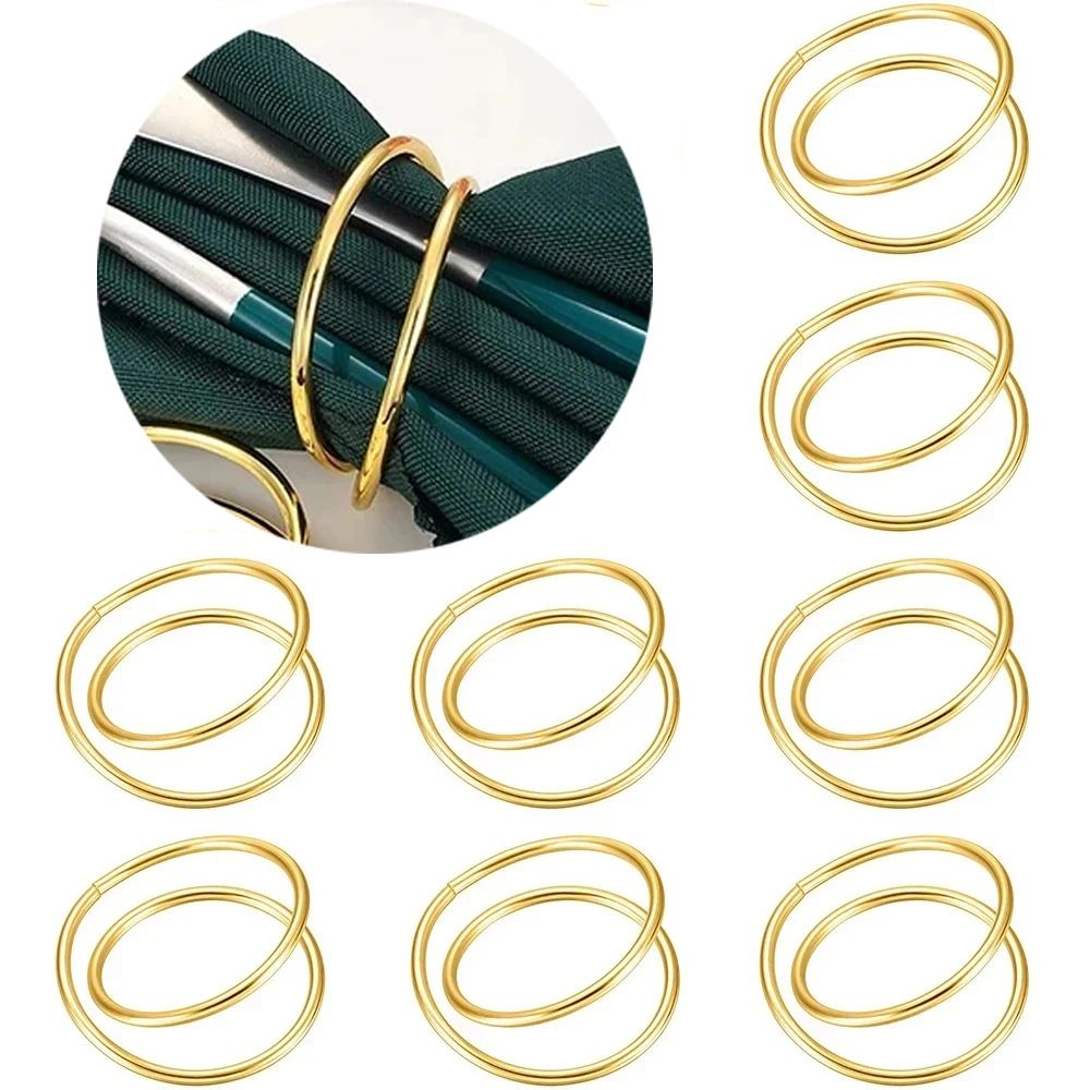 Servilletero dorado, servilletero de Metal para boda, soporte para anillos para boda, cena, restaurante, decoración de mesa