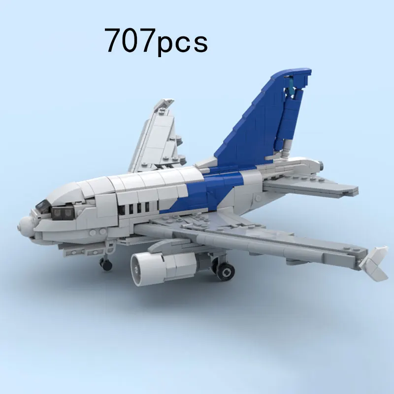 MOC 707PCS Small Airplane/Airbus Plane Small Particle Assembly Building Block Model Ornament Toy Gift