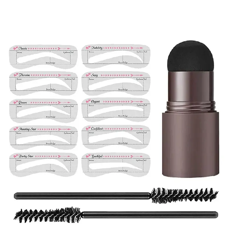 Complete professional Eyebrow Powder Stamp Shaping Kit makeup brushes eyebrow paint eyebrow pencil Eye Brows Stencil