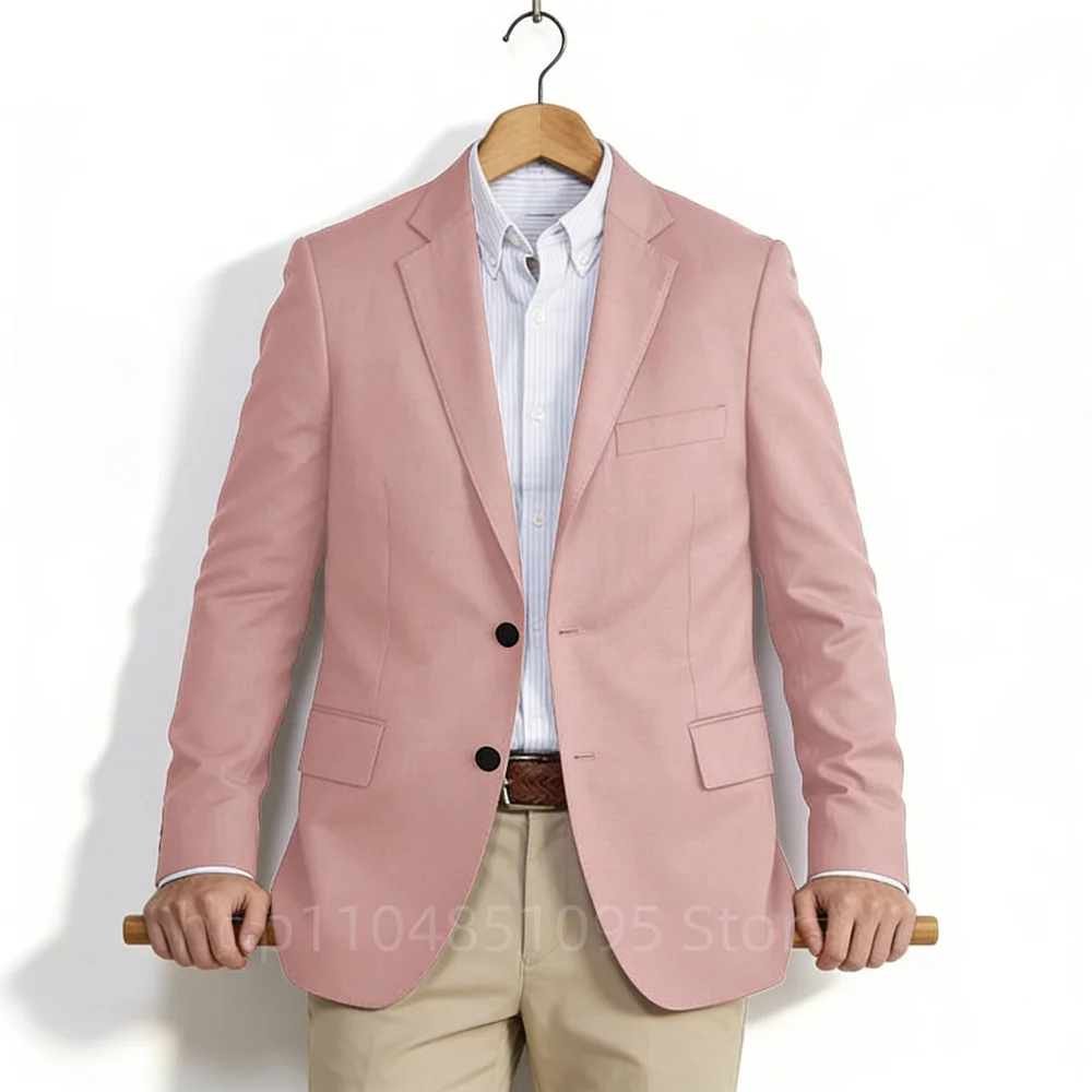 

Мужской пиджак класса люкс для свадьбы и делового стиля, однотонный, с длинным рукавом, с лацканами-клеш, повседневный/офисный