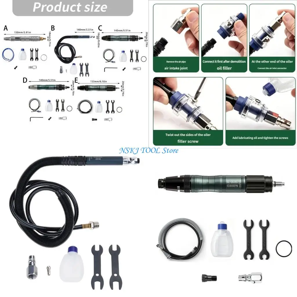 L8RC Multipurpose Pneumatic Die Grinder Grinding Tool Set For Industrial Use Feature Low Noise Operation And Easy Bit Changes