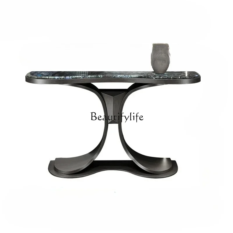 

ls 27Simple luxury natural marble entrance platform, entrance against the wall, modern creative high-end entrance