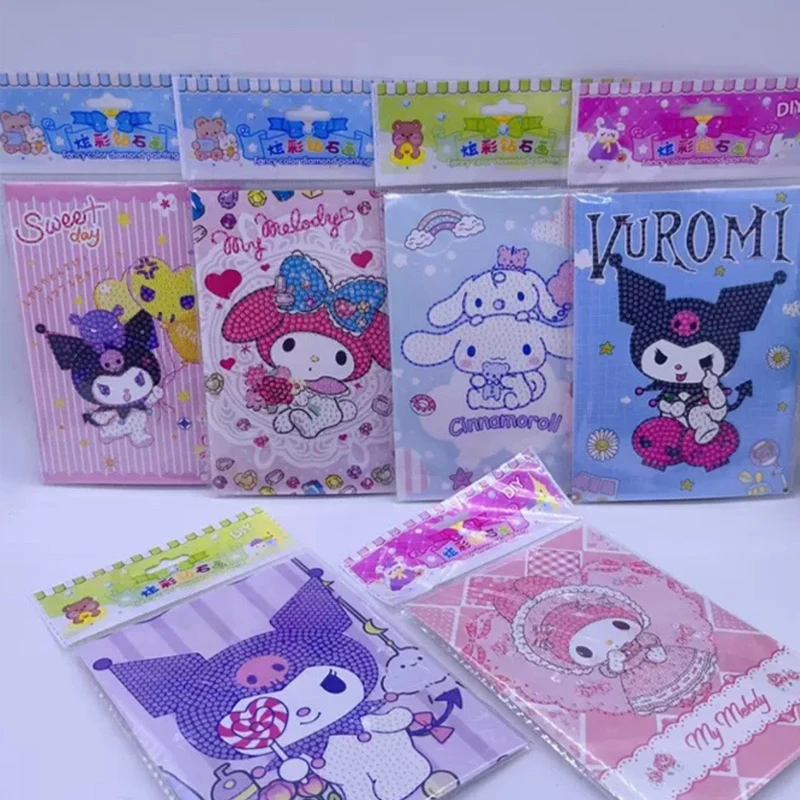 Imagem -06 - Sanrio-pintura Diamante dos Desenhos Animados para Crianças Hello Kitty Minha Melodia Cinnamoroll Artesanal Pontilhada Cristal Brinquedo Faça Você Mesmo 16 Pcs