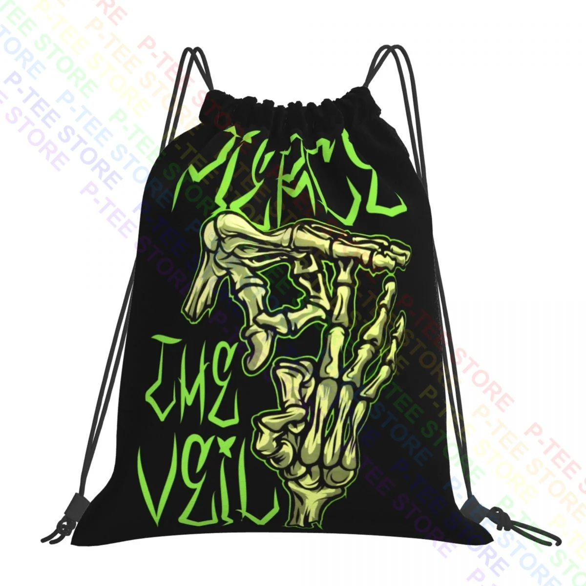 Pierce The Veil Gang Sign Drawstring Bags Gym Bag Cute Backpack Shopping Bag Multi-function