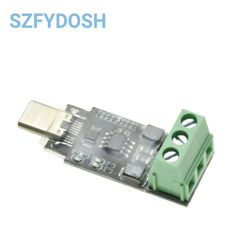 Módulo conversor USB tipo C para RS485 com terminal de 3 pinos de proteção de 600 W para Android OTG