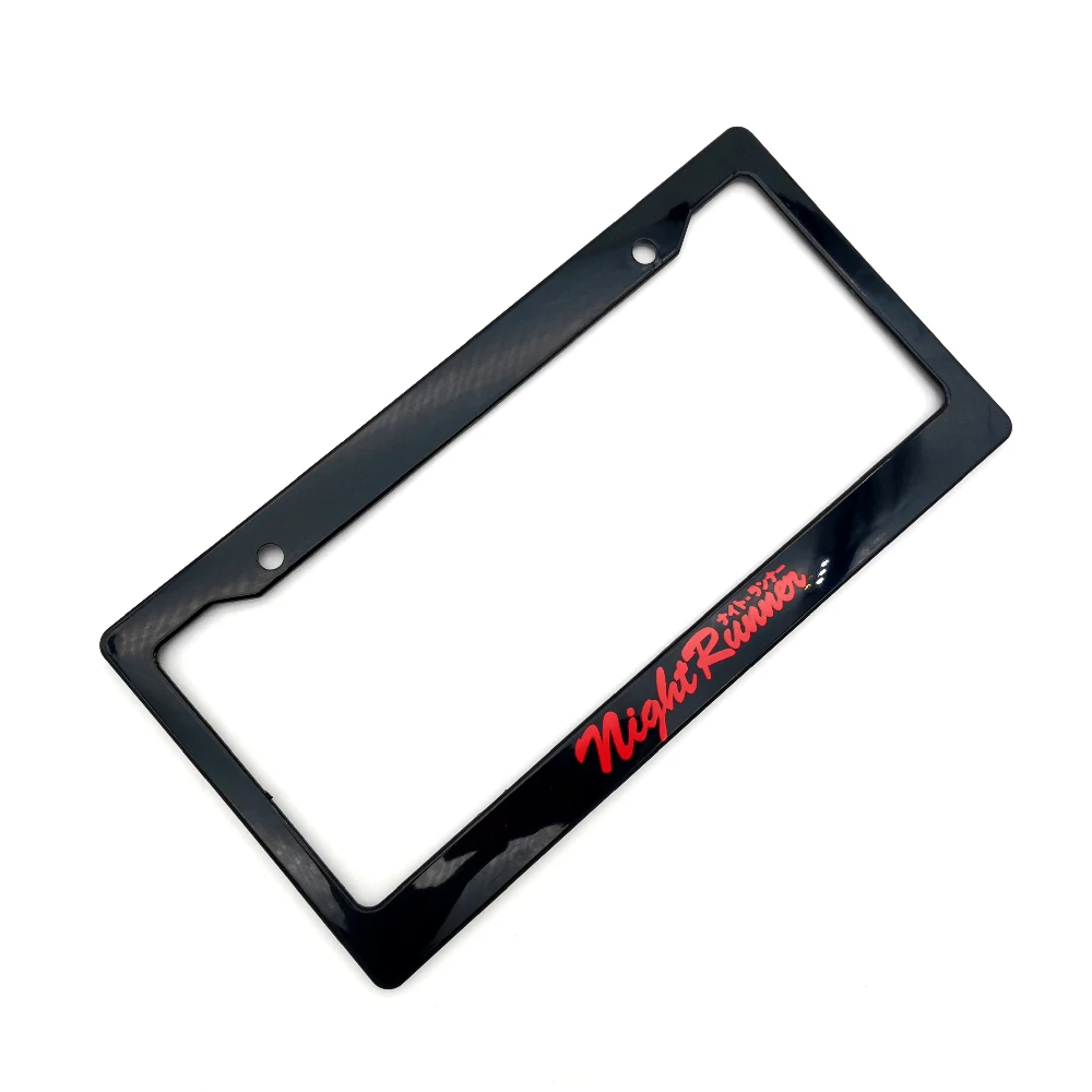 Car Styling Fashion Tags Night Runner Badge Car License Plate Frame USA Standard JDM style Auto Number Plate Frame Accessories