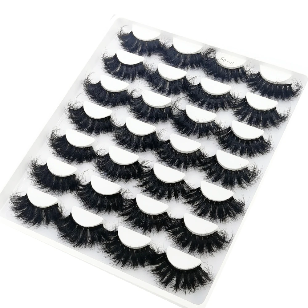 HBZGTLAD 14 Paar Wimpern 25mm Kunstnerz-Wimpern Langanhaltende Flauschige Nerzwimpern Dramatische Volumen-Wimpernverlängerung Dick Lang – Detail 29
