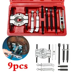 Professional 9Pcs Bearing Separator and Puller Set Bearing Removal Tool Set Bearing Separator Car Repair Tool Kit with Red Case