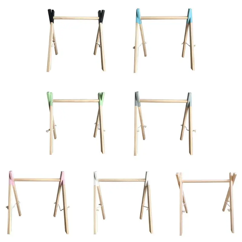 

Nordic Simple Wooden Fitness Rack Children Room Decorations Baby for PLAY Gym Activity Pendants Hanging Bar Newborn Gift