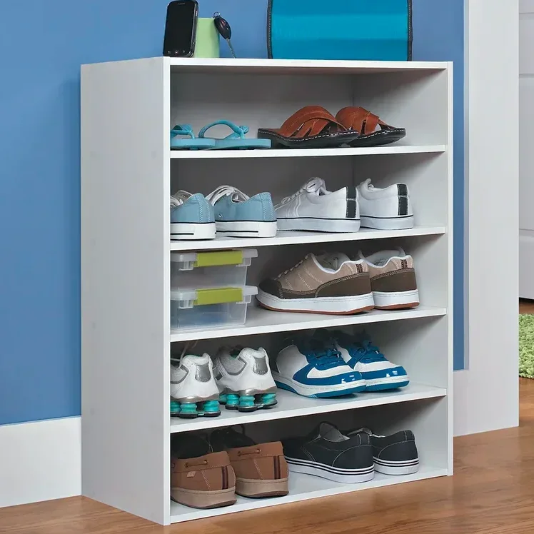 

-Простой дизайн, штабелируемые органайзеры, 10-парная полка для обуви, мебель для гостиной, прихожая, открытые полки, полка для обуви с пятью полками