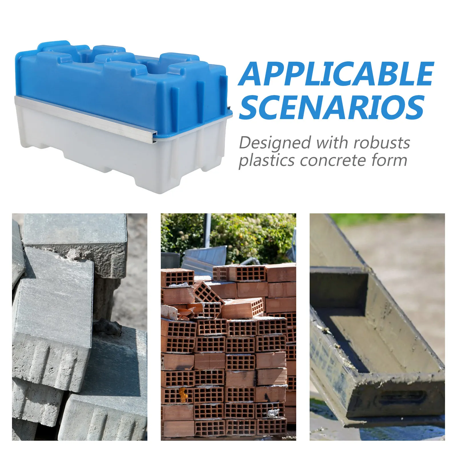 Reusable Plastic Brick Molds for Concrete Hollow Wall Blocks Interlocking Cement Paver Mold Garden DIY Outdoor Construction Tool