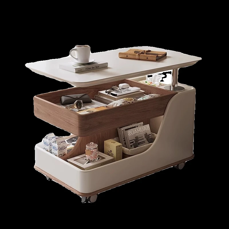 New Multifunctional Movable Coffee Table, Tea Table, Living Room, Sofa, Side Table, High Aesthetic Value, Large Storage Space
