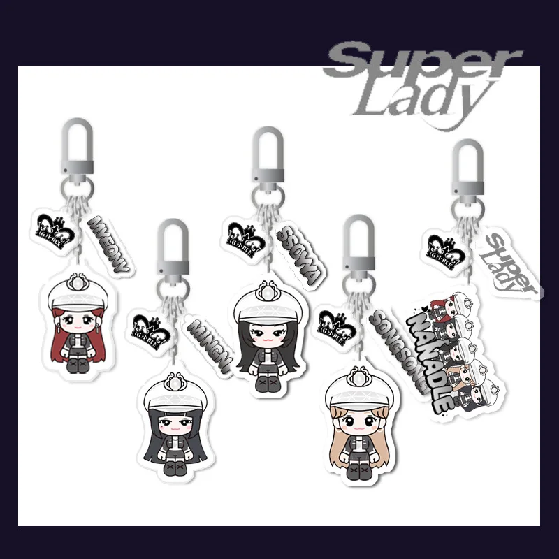 KPOP (G)I-DLE Acrylique Porte-clés MIYEON MINNIE Porte-clés SOYEON YUQI SHUHUA Sac Pendentif Accessoires Porte-clés GérCollection Cadeaux