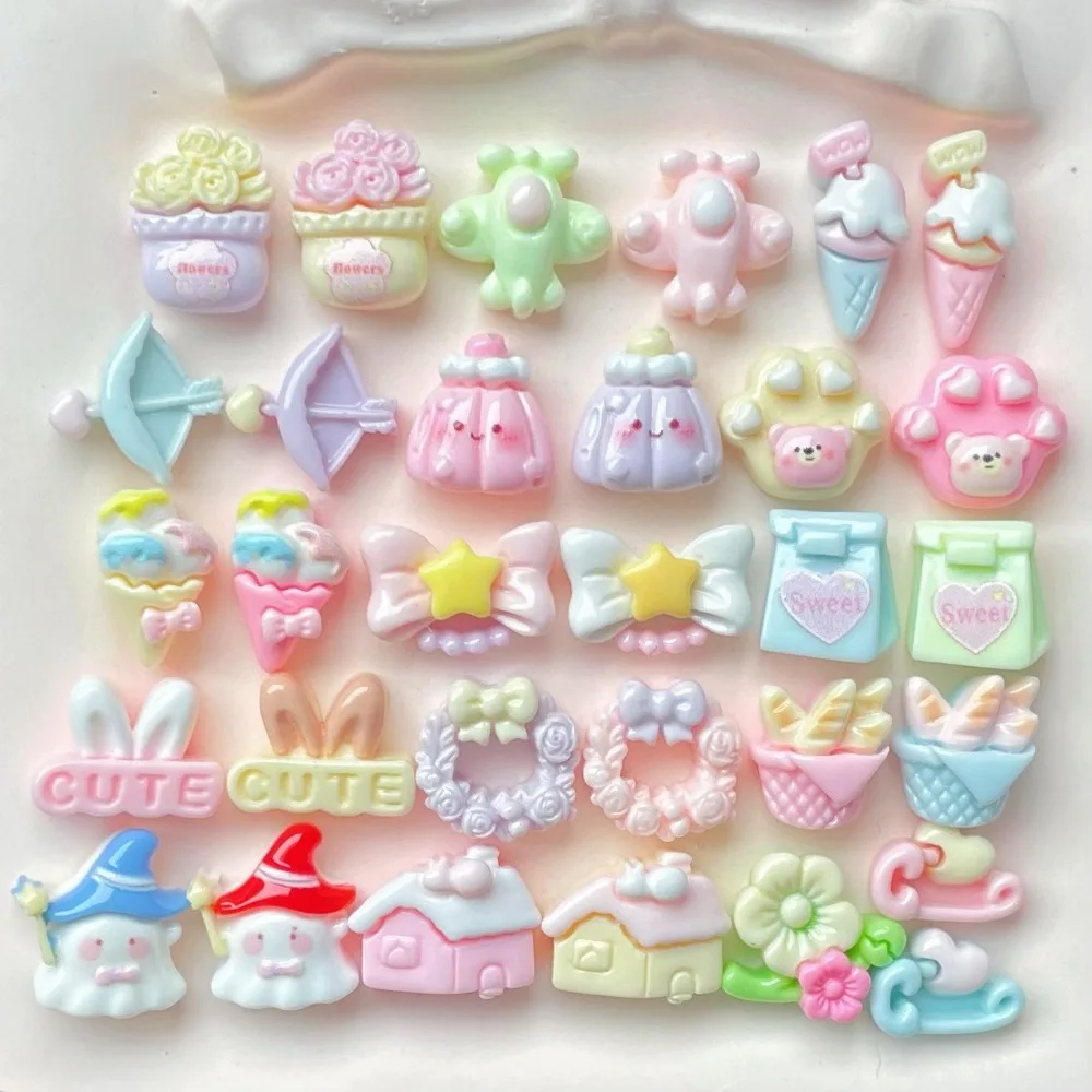20pcs Resin Mini House Flat Back Embellishments Cabochons Scrapbook Kawaii for Diy Jewelry Craft Decoration Home Accessories