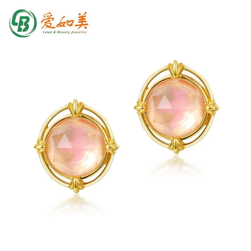 

Pink Crystal Bird 18K Gold PT950 Platinum Silver Plated 7-layer Gold Earrings Retro Style Fashionable Cold Enamel Pink Bird