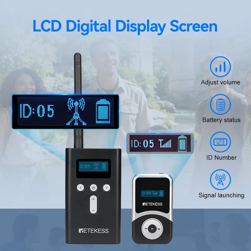 RETEKESS T130S Drahtloses Tourguide-System 2. Generation T130 Langes Standby-Zeitfenster Audio-Guide-System Mikrofon-Kopfhörer-Set für Tourismus und Meetings – Detail 13