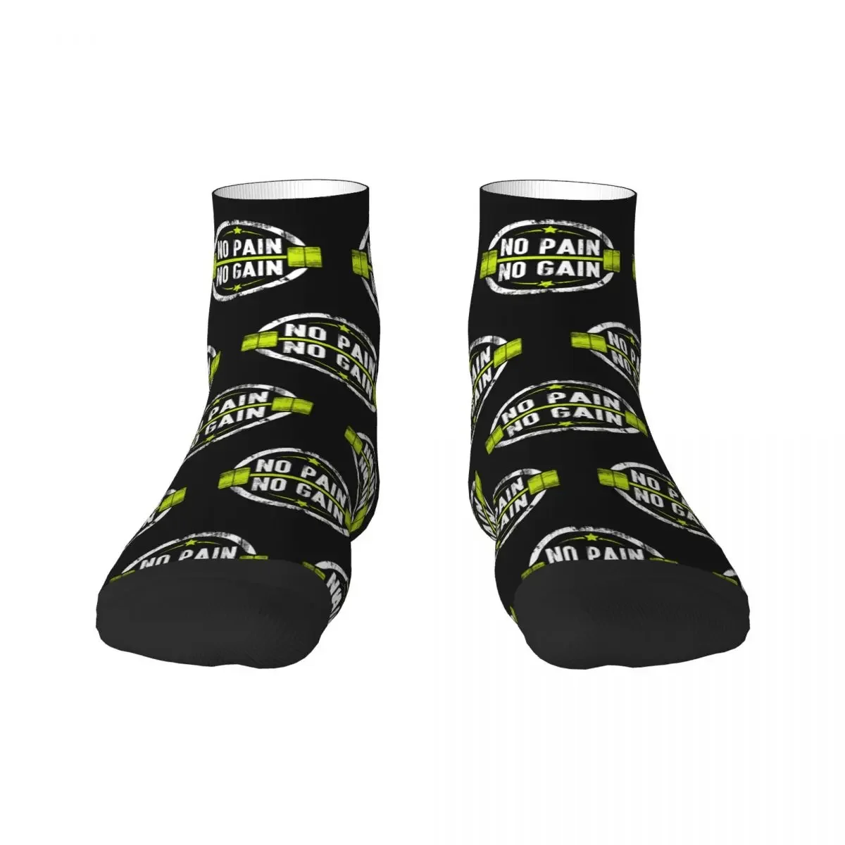 Cool Printing No Pain  Gain Socks for Women Men Stretch Summer Autumn Winter Bodybuilding Fitness Gym Crew 