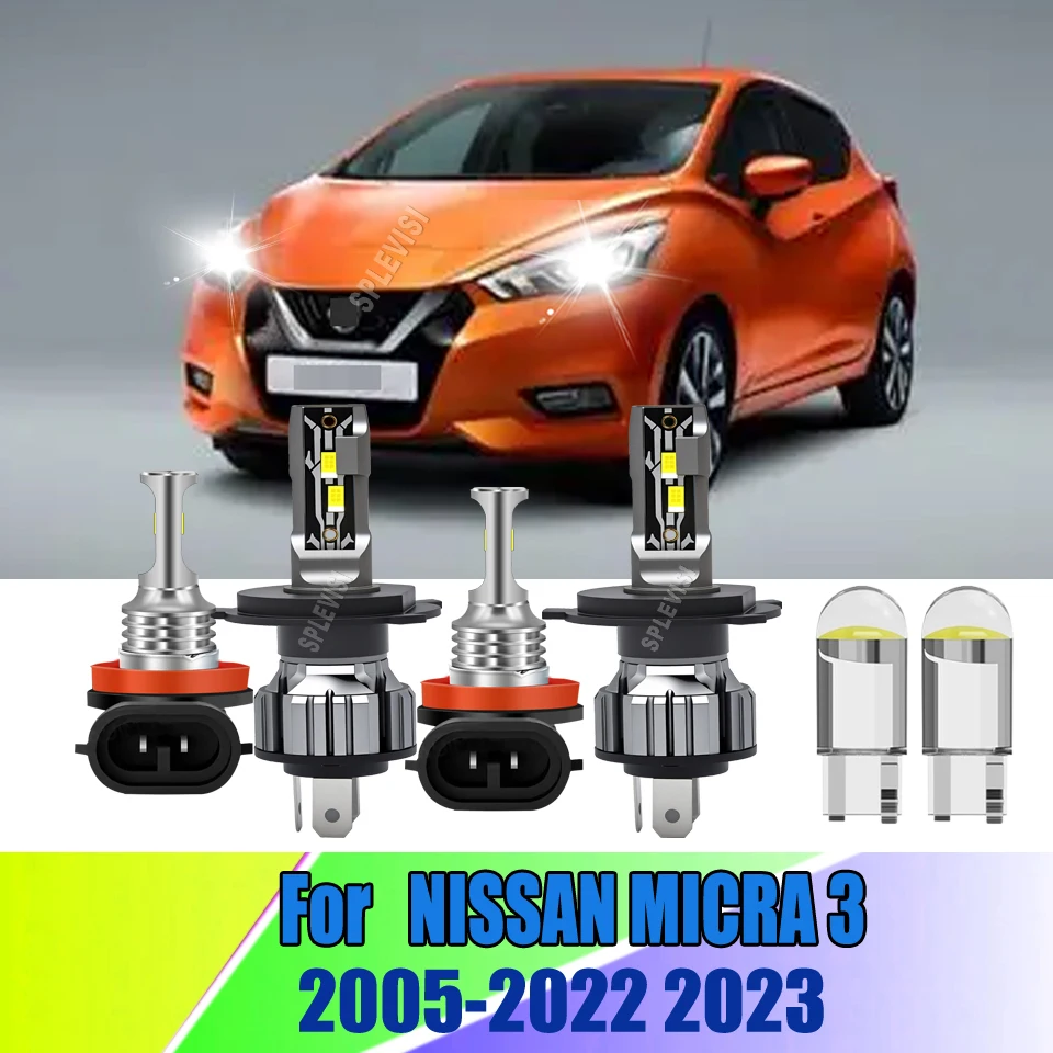 

H4 472 H11 LED Headlight Fog Light Xenon White Beam Patterm Optimal Lighting For NISSAN MICRA 3 2005 2006 2007 2008 2009-2023