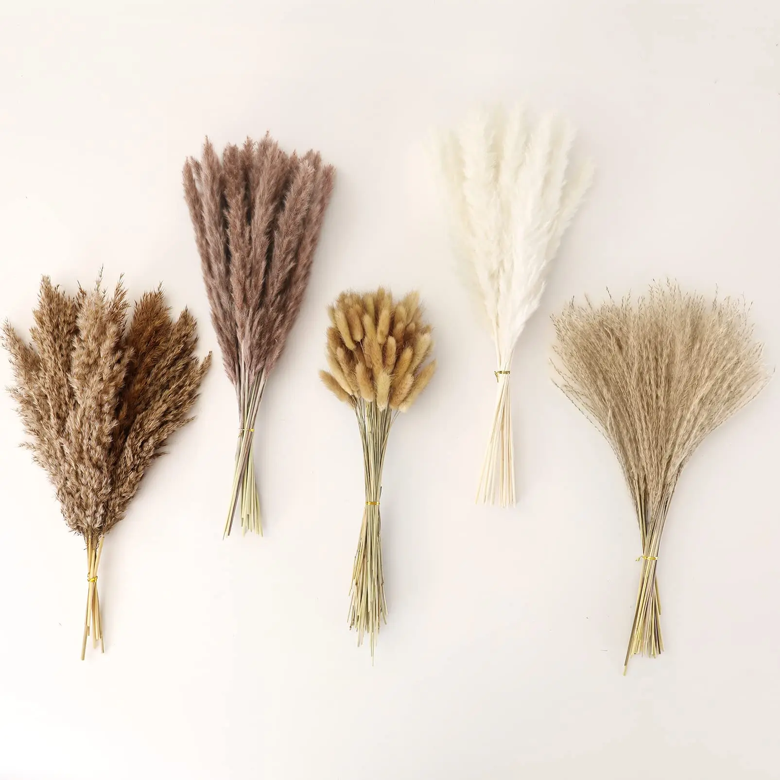 30-120Pcs Dried Pampas Grass Boho Room Decor White Pompa Floral Bouquet Fluffy Dry Flower for Bathroom Wedding Baby Shower Decor