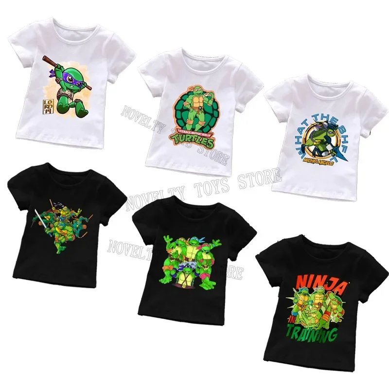 2023 New Teenage Mutant Ninja Turtle Cartoon Figure Tees Summer Shirt Anime Clothing T-shirt Clothes Cotton Printed Cute Gifts