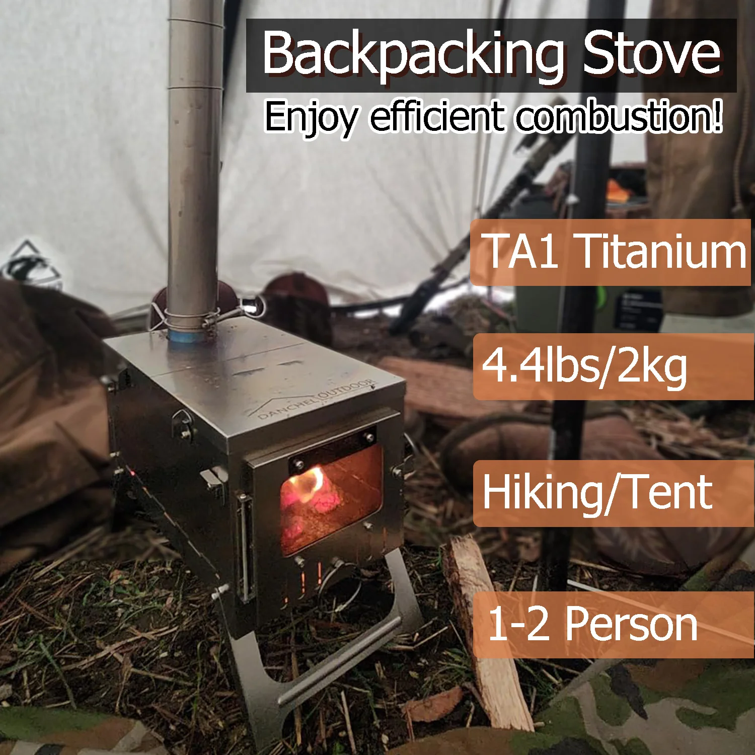 DANCHEL T6 Titanium Stove Fold - огляд і ціна Ultralight Titanium Wood Stove Backpack