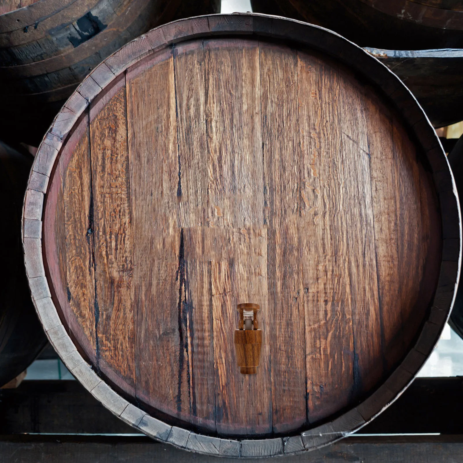 

2Sets Wine Barrel Accessories Kit Long-Lasting Plastic Faucet Reliable Cork Easy Install Vintage Design Home Bar Party