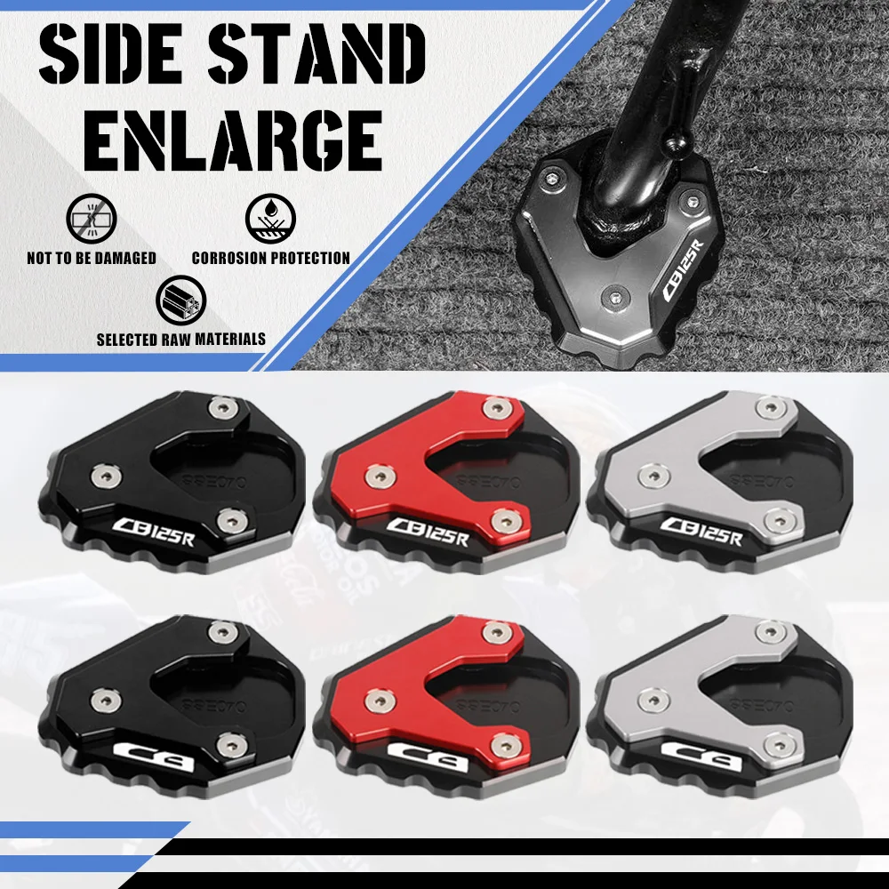 

2026 2025 2024 For HONDA CB125R CB 125R CB125 R Motorcycle CNC Kickstand Enlarge Plate Foot Side Stand Enlarger Extension Pad